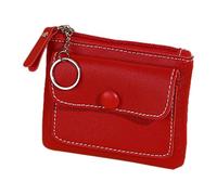 Étui de crédit pour femme - Construction minimaliste en matériau végétalien, fente latérale avec fermeture sécurisée, pochette de rangement de monnaie de ton uni, petit compagnon de poche adapté à