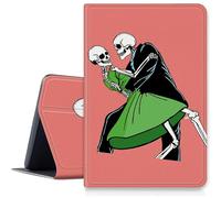 Étui de danse motif tête de mort pour iPad 9e/8e/7ème génération 10,2" version 2021/2020/2019, étui pliable en cuir synthétique résistant aux chocs avec mise en veille/réveil automatique pour iPad