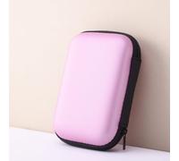 Étui de disque dur portable pour disque dur SSD 2,5" - Coque de protection en EVA résistante à l'eau avec organisateur de câbles - 14 x 10 x 4 cm (rose)