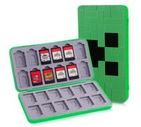 Étui de Jeu pour Nintendo Switch 2/Switch 1/OLED/Lite, Portable Fermeture Magnétique Étui Switch Jeux 24 Emplacement pour Carte Jeu et Carte SD Étuis Cartouches Durables Rigide Protection Coque (Vert)