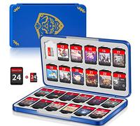 Étui de jeu Switch avec 24 emplacements pour cartouches et 24 cartes Micro SD, organiseur de jeu portable fin avec fermeture magnétique, coque rigide de protection et doublure douce