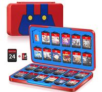 Étui de jeu Switch avec 24 emplacements pour cartouches et 24 cartes Micro SD, organiseur de jeu portable fin avec fermeture magnétique, coque rigide de protection et doublure douce