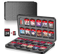 Étui de jeu Switch avec 24 emplacements pour cartouches et 24 cartes Micro SD, organiseur de jeu portable fin avec fermeture magnétique, coque rigide de protection et doublure douce