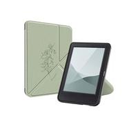 imoshion Étui de liseuse portefeuille design Pliable pour Kobo Clara Colour / BW - Floral Green