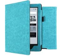 imoshion Étui de liseuse portefeuille en cuir végan pour Kobo Aura H2O - Bleu clair
