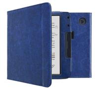 Étui de liseuse portefeuille en cuir végan Kobo Libra Colour / Tolino Vision Color Bleu foncé imoshion