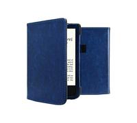 Etui de liseuse portefeuille en cuir végan pour Pocketbook Touch Lux 5 / HD 3 / Basic Lux 4 / Vivlio Lux 5 - Bleu foncé