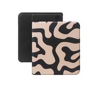 Selencia Selencia Étui de liseuse portefeuille Vivid pour Kobo Libra Colour / Libra 2 Art Wave Black Beige