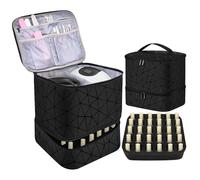 Étui de l'organisateur du sac à ongles - boîte de rangement en vernis à ongles, étui de transport de voyage | Terne 30 bouteilles Bouteilles Nail Organizer avec un compartiment de séchoir à ongles