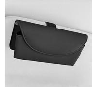 Étui de lunettes de soleil pour pare-soleil de voiture avec clip magnétique et matériau en cuir synthétique pour une utilisation durable et pratique (noir)