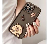 Étui de luxe pour téléphone avec éléments de capybara et de café. Étui de téléphone de mode avec éléments de café de luxe. Étui de téléphone portable 3D avec motif animal capybara, café et pain, 1 piè
