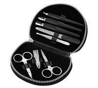 Etui de manucure rond Clauss - Noir - 8 pièces - Voyage et utilisation à domicile