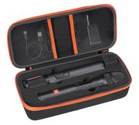 Étui de Microphone sans Fil Compatible avec Le système de Microphone sans Fil JBL Wireless Two, Mousse prédécoupée pour Double Microphone Portable Partybox, Sac de Voyage pour récepteur, Piles et
