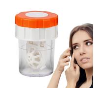 Étui de nettoyage des lentilles de contact - Rondelle rotative manuelle pour les soins quotidiens | Compact Cleaner Contenir Home, Travel, Dorm, Eyewear Hygiene et Eye Organization