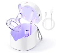Étui de nettoyage portable U-V pour tétine 99,99 % nettoyé en 59 secondes | Mini étui de nettoyage pour tétine en déplacement, boîte de nettoyage de voyage avec miroir inférieur réfléchissant pour