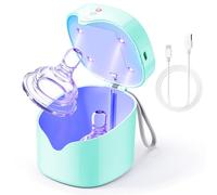 Étui de nettoyage portable U-V pour tétine 99,99 % nettoyé en 59 secondes | Mini étui de nettoyage pour tétine en déplacement, boîte de nettoyage de voyage avec miroir inférieur réfléchissant pour