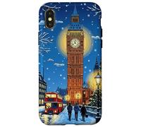 Étui de Noël à Londres, Cadeau de scène d'hiver BigBen Coque pour iPhone X/XS
