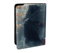 Étui de passeport 3D en cuir synthétique imprimé roi loup pour homme et femme, 16,5 cm, Noir , Taille unique