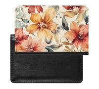 Étui de passeport à motif floral simple - Portefeuille de voyage sécurisé en cuir synthétique - Pour cartes de crédit - Sac de rangement pour passeport - Pour homme et femme - Blanc - Taille unique -