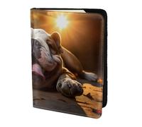 Étui de passeport amusant en cuir avec motif bouledogue anglais