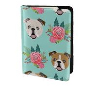 Étui de passeport amusant en cuir avec motif chien anglais