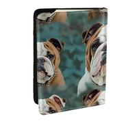 Étui de passeport amusant en cuir synthétique avec motif bouledogue anglais pour voyage, protection de passeport RFID pour homme et femme