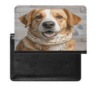 Étui de passeport amusant en cuir synthétique pour passeport en forme de chien - Joli étui portable pour cartes de crédit - Organiseur de documents de voyage pour homme et femme