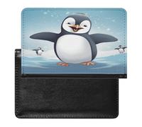 Étui de passeport avec emplacements pour cartes - Pingouin heureux - Housse de passeport portable compacte et étanche
