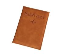 Étui de passeport avec motif carte du monde - Avion simple - Pour femme et homme - Cadeau de mariage tendance, C Kaki foncé, Taille unique