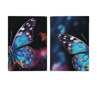 Étui de passeport charmant imprimé papillon pour passeport de voyage, étui de protection pour cartes de passeport de voyage, étui portefeuille en cuir avec blocage RFID pour cartes pour femmes et
