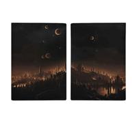 Étui de passeport City in the Dark en cuir fait à la main avec fente pour cartes et billets, accès facile - Pour homme et femme - Style : 20,3 x 13,8 cm, Style :, 20.3x13.8cm