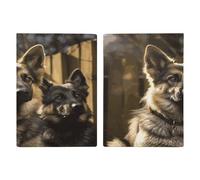 Étui de passeport de berger allemand ultra fin en cuir synthétique compact de qualité supérieure pour passeport international américain pour homme et femme