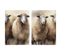 Étui de passeport de voyage aquarelle en forme de mouton avec emplacements pour cartes de crédit et fente pour carte d'embarquement pour voyage, carte d'identité familiale (20,3 x 13,7 cm)