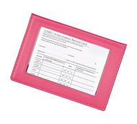 Étui de passeport de voyage coloré macaron avec fenêtre transparente - Housse de protection imperméable en PVC léger, rose rouge, Beauté de masse