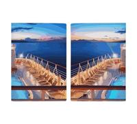 Étui de passeport de voyage en cuir imprimé avec boules colorées pour voyage, documents, cadeaux de voyage, Bateau de croisière Pool Party, 20.3x13.8cm