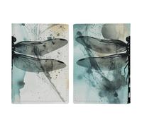 Étui de passeport de voyage en cuir imprimé lézard vert pour voyage, documents, cadeaux de voyage, Encre Libellule, 20.3x13.8cm