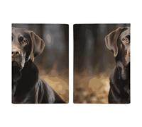 Étui de passeport de voyage en cuir imprimé lézard vert pour voyage, documents, cadeaux de voyage, Labrador Retriever, 20.3x13.8cm