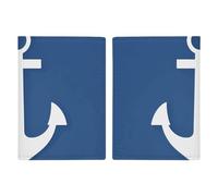 Étui de passeport de voyage en cuir imprimé note de musique pour voyage, documents, cadeaux de voyage, Motif ancre nautique blanche, 20.3x13.8cm