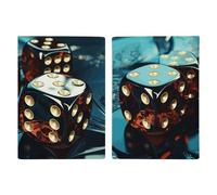 Étui de passeport de voyage en cuir imprimé ours polaire mignon pour voyage, documents, cadeaux de voyage, Graphiques de dés, 20.3x13.8cm