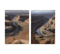 Étui de passeport de voyage en cuir imprimé paysage bleu du Texas pour voyage, documents, cadeaux de voyage, Grand Canyon Arizona, 20.3x13.8cm