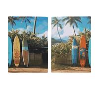 Étui de passeport de voyage en cuir imprimé planche de surf pour voyage, documents, cadeaux de voyage, Planche de surf Surf's Up, 20.3x13.8cm