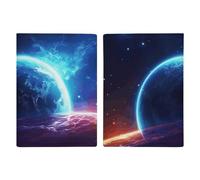 Étui de passeport de voyage en cuir imprimé pour voyage, documents, cadeaux de voyage, Star Planet, 20.3x13.8cm