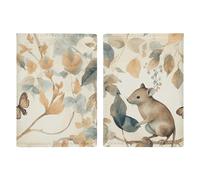 Étui de passeport de voyage en cuir imprimé souris et feuilles pour voyage, documents, cadeaux de voyage, Souris et feuilles, 20.3x13.8cm