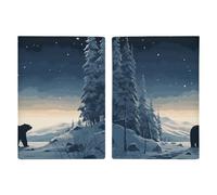 Étui de passeport de voyage en cuir imprimé souris et feuilles pour voyage, documents, cadeaux de voyage, Ours polaire dans la neige, 20.3x13.8cm