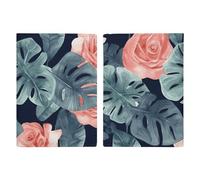 Étui de passeport de voyage en cuir imprimé vache et marguerite aquarelle pour voyage, documents, cadeaux de voyage, Motif aquarelle Monstera, 20.3x13.8cm