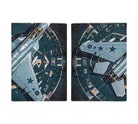 Étui de passeport de voyage pour avion de combat de la Force aérienne, housse de passeport avec emplacements pour cartes de crédit et fente d'embarquement pour voyage, carte d'identité familiale (20,3