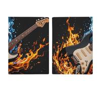 Étui de passeport de voyage pour guitare électrique, housse de passeport avec emplacements pour cartes de crédit et fente pour carte d'embarquement pour voyage, carte d'identité familiale (20,3 x 13,7