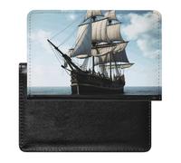 Étui de passeport de voyage pour homme et femme - Blocage RFID - Support de passeport Fuji en fleurs de cerisier - Accessoires de voyage, Old Sailing Ship, Taille unique