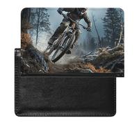 Étui de passeport de voyage pour homme et femme - Blocage RFID - Support de passeport Fuji en fleurs de cerisier - Accessoires de voyage, Tournoi de VTT, Taille unique