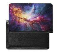 Étui de passeport de voyage pour homme et femme - Blocage RFID - Support de passeport Fuji en fleurs de cerisier - Accessoires de voyage, Nébuleuse et galaxie dans l'univers, Taille unique